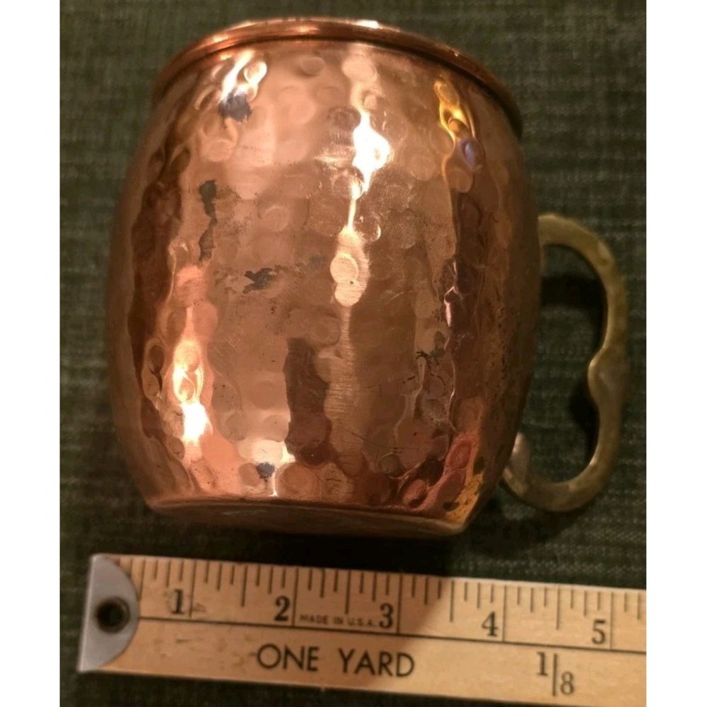 Home Essentials Hammered Copper Moscow Mule Mug Brass Handle Barware Drinkware